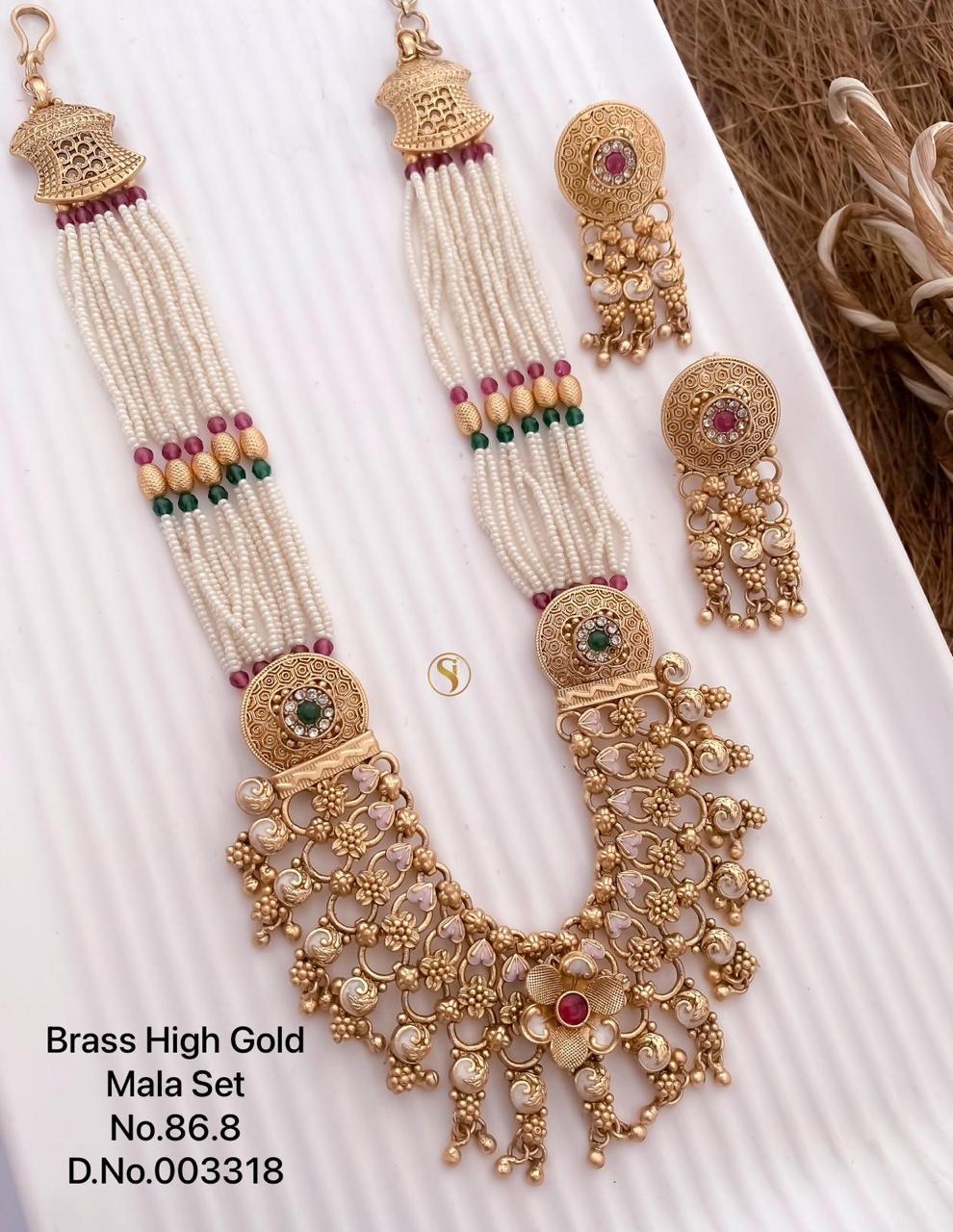 2 Brass High Gold Mala Set Bridal Jewellery Wholesale Price In Surat
